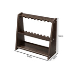 ARIX Pool Cue Rack Thickened Wood-Grain Trapezoid 10-Hole Billiard Cue Stand for Home Game Room Bar & Club - Brown