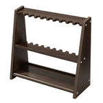 ARIX Pool Cue Rack Thickened Wood-Grain Trapezoid 10-Hole Billiard Cue Stand for Home Game Room Bar & Club - Brown