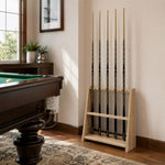 ARIX Pool Cue Rack Thickened Wood-Grain Trapezoid 10-Hole Billiard Cue Stand for Home Game Room Bar & Club - Wood