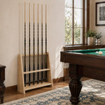 ARIX Pool Cue Rack Thickened Wood-Grain Trapezoid 10-Hole Billiard Cue Stand for Home Game Room Bar & Club - Wood