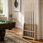 ARIX Pool Cue Rack Thickened Wood-Grain Trapezoid 10-Hole Billiard Cue Stand for Home Game Room Bar & Club - Wood