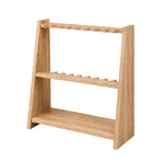 ARIX Pool Cue Rack Thickened Wood-Grain Trapezoid 10-Hole Billiard Cue Stand for Home Game Room Bar & Club - Wood