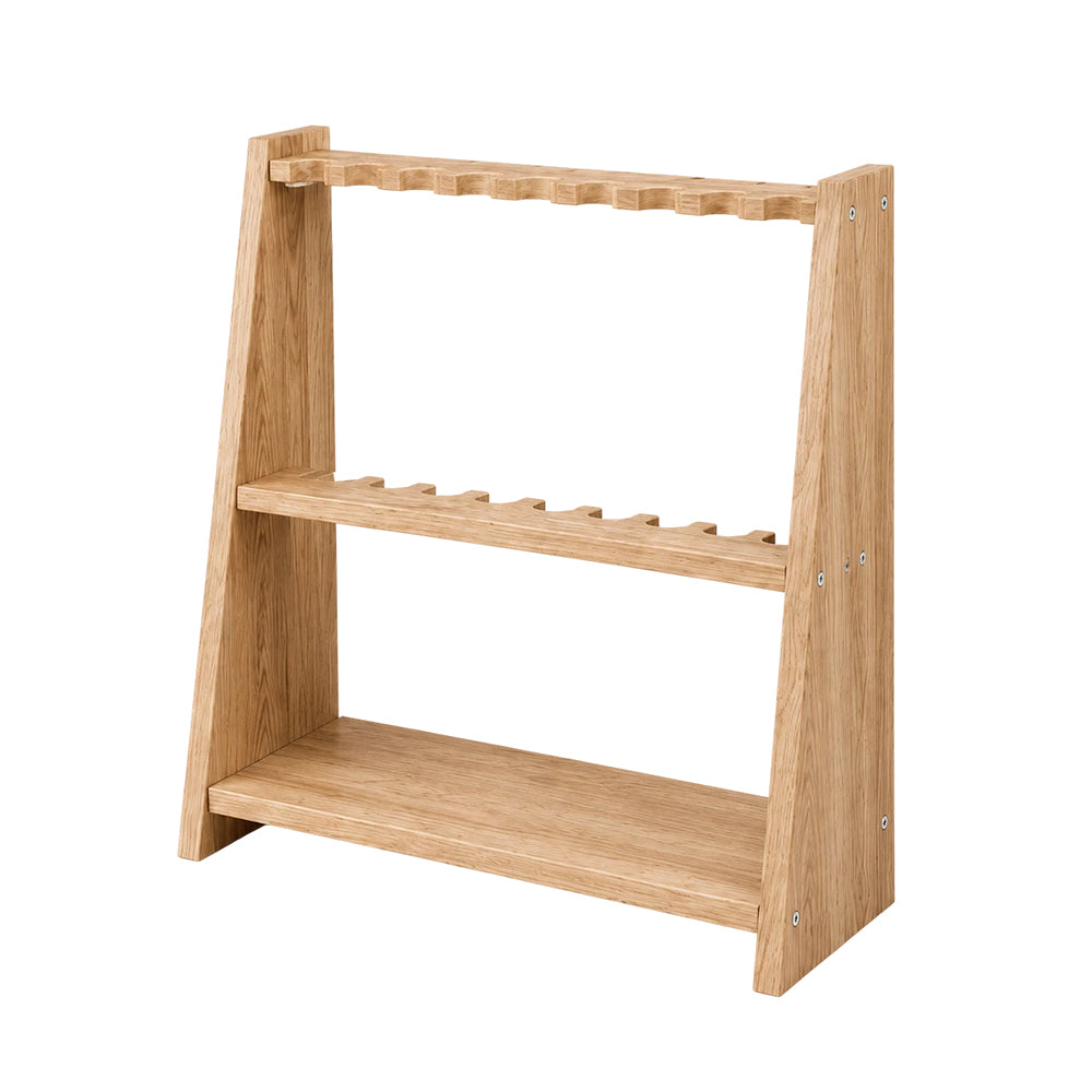 ARIX Pool Cue Rack Thickened Wood-Grain Trapezoid 10-Hole Billiard Cue Stand for Home Game Room Bar & Club - Wood
