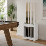 ARIX Pool Cue Rack Thickened Wood-Grain Cabinet-Style 12-Hole Billiard Cue Stand for Home Game Room Bar & Club - White