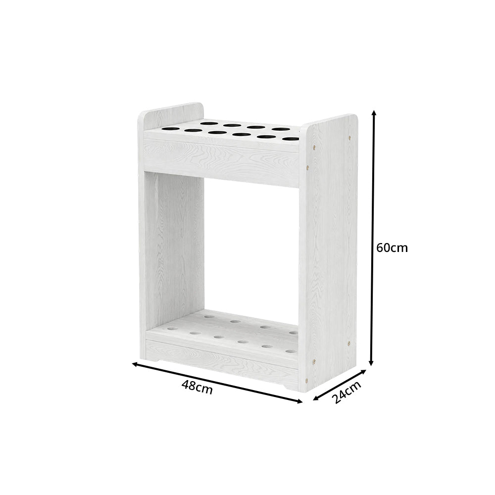 ARIX Pool Cue Rack Thickened Wood-Grain Cabinet-Style 12-Hole Billiard Cue Stand for Home Game Room Bar & Club - White