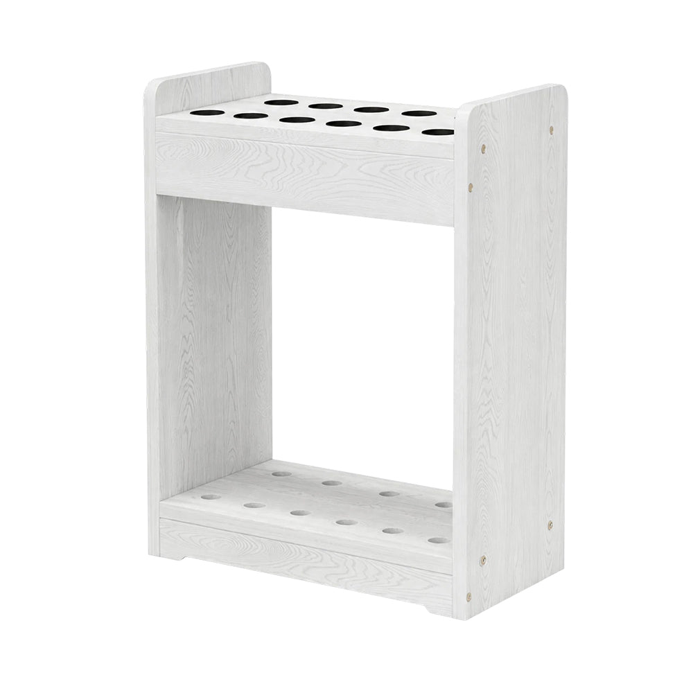 ARIX Pool Cue Rack Thickened Wood-Grain Cabinet-Style 12-Hole Billiard Cue Stand for Home Game Room Bar & Club - White