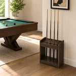 ARIX Pool Cue Rack Thickened Wood-Grain Cabinet-Style 12-Hole Billiard Cue Stand for Home Game Room Bar & Club - Brown