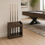 ARIX Pool Cue Rack Thickened Wood-Grain Cabinet-Style 12-Hole Billiard Cue Stand for Home Game Room Bar & Club - Brown