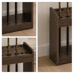 ARIX Pool Cue Rack Thickened Wood-Grain Cabinet-Style 12-Hole Billiard Cue Stand for Home Game Room Bar & Club - Brown
