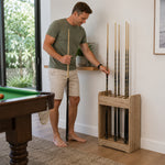ARIX Pool Cue Rack Thickened Wood-Grain Cabinet-Style 12-Hole Billiard Cue Stand for Home Game Room Bar & Club - Wood