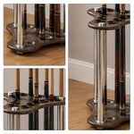 ARIX Pool Cue Rack Thickened Wood-Grain 12-Hole Billiard Cue Stand for Home Game Room Bar & Club - Brown
