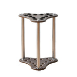ARIX Pool Cue Rack Thickened Wood-Grain 12-Hole Billiard Cue Stand for Home Game Room Bar & Club - Brown