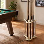 ARIX Pool Cue Rack Thickened Wood-Grain 12-Hole Billiard Cue Stand for Home Game Room Bar & Club - Wood