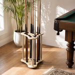 ARIX Pool Cue Rack Thickened Wood-Grain 12-Hole Billiard Cue Stand for Home Game Room Bar & Club - Wood