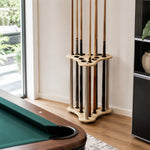 ARIX Pool Cue Rack Thickened Wood-Grain 12-Hole Billiard Cue Stand for Home Game Room Bar & Club - Wood