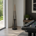 ARIX Pool Cue Rack Carbon Steel Baked Paint 6-Hole Billiard Cue Stand for Home Game Room Bar & Club - Black