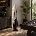 ARIX Pool Cue Rack Carbon Steel Baked Paint 6-Hole Billiard Cue Stand for Home Game Room Bar & Club - Black