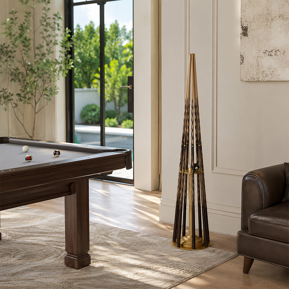 ARIX Pool Cue Rack Carbon Steel Baked Paint 6-Hole Billiard Cue Stand for Home Game Room Bar & Club - Gold