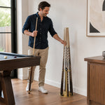 ARIX Pool Cue Rack Carbon Steel Baked Paint 6-Hole Billiard Cue Stand for Home Game Room Bar & Club - Gold