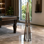 ARIX Pool Cue Rack Carbon Steel Baked Paint 6-Hole Billiard Cue Stand for Home Game Room Bar & Club - Silver