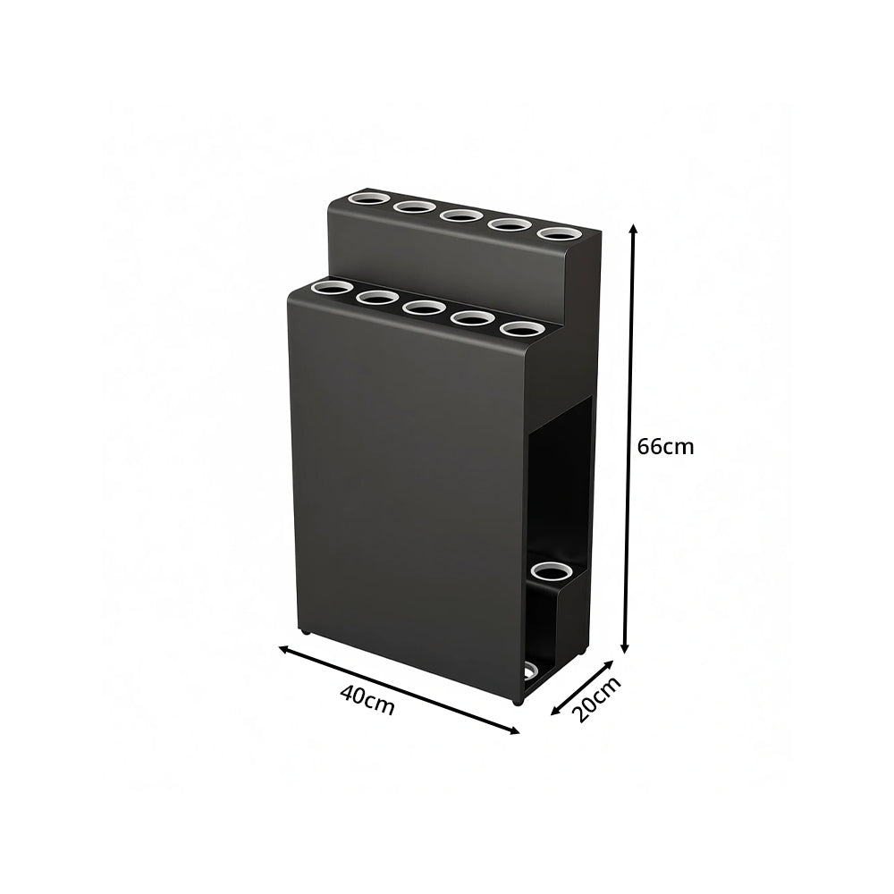 ARIX Pool Cue Rack Metal Frame Stepped Large Capacity Billiard Cue Stand for Home Game Room Bar & Club - Black