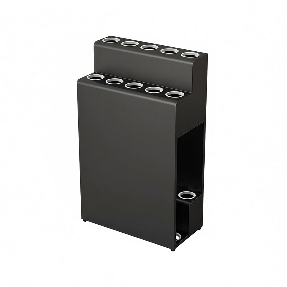 ARIX Pool Cue Rack Metal Frame Stepped Large Capacity Billiard Cue Stand for Home Game Room Bar & Club - Black