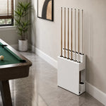 ARIX Pool Cue Rack Metal Frame Stepped Large Capacity Billiard Cue Stand for Home Game Room Bar & Club - White