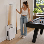 ARIX Pool Cue Rack Metal Frame Stepped Large Capacity Billiard Cue Stand for Home Game Room Bar & Club - White