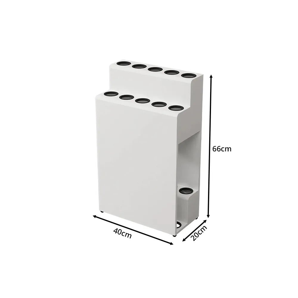 ARIX Pool Cue Rack Metal Frame Stepped Large Capacity Billiard Cue Stand for Home Game Room Bar & Club - White