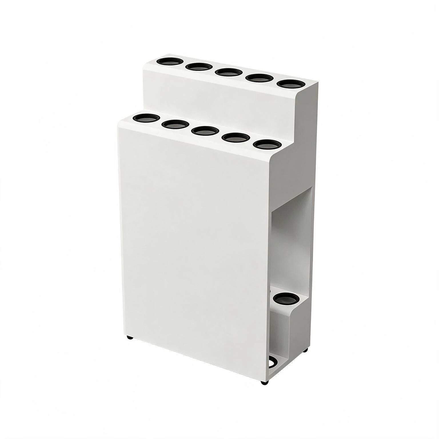 ARIX Pool Cue Rack Metal Frame Stepped Large Capacity Billiard Cue Stand for Home Game Room Bar & Club - White