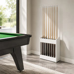 ARIX Pool Cue Rack Integrated Metal Frame Double Row 12-Hole Billiard Cue Stand for Home Game Room Bar & Club - White