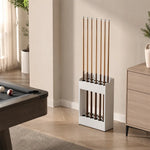 ARIX Pool Cue Rack Integrated Metal Frame Double Row 12-Hole Billiard Cue Stand for Home Game Room Bar & Club - White