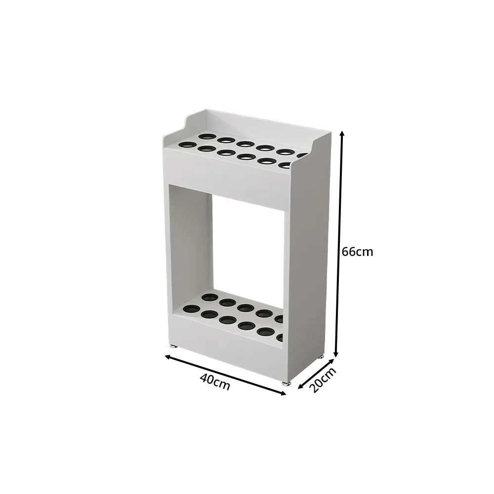 ARIX Pool Cue Rack Integrated Metal Frame Double Row 12-Hole Billiard Cue Stand for Home Game Room Bar & Club - White
