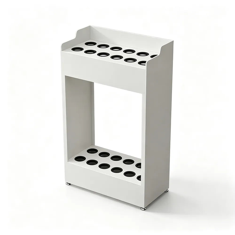 ARIX Pool Cue Rack Integrated Metal Frame Double Row 12-Hole Billiard Cue Stand for Home Game Room Bar & Club - White