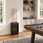 ARIX Pool Cue Rack Integrated Metal Frame Double Row 12-Hole Billiard Cue Stand for Home Game Room Bar & Club - Black