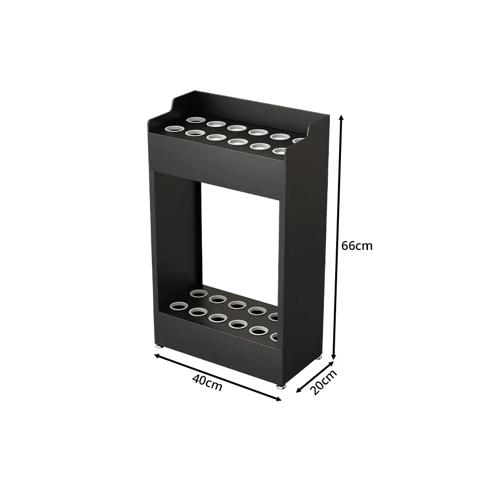 ARIX Pool Cue Rack Integrated Metal Frame Double Row 12-Hole Billiard Cue Stand for Home Game Room Bar & Club - Black