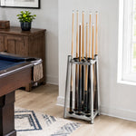 ARIX Billiard Cue Rack 8 Slot Thickened Metal Frame Cue Holder Stand Stable Storage Organizer for Home Game Room Pool Hall & Bar - Silver