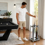 ARIX Billiard Cue Rack 8 Slot Thickened Metal Frame Cue Holder Stand Stable Storage Organizer for Home Game Room Pool Hall & Bar - Silver