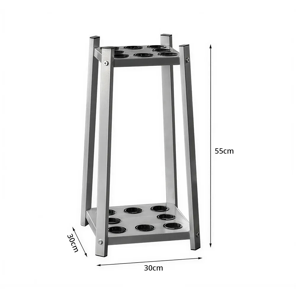 ARIX Billiard Cue Rack 8 Slot Thickened Metal Frame Cue Holder Stand Stable Storage Organizer for Home Game Room Pool Hall & Bar - Silver