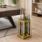 ARIX Billiard Cue Rack 8 Slot Thickened Metal Frame Cue Holder Stand Stable Storage Organizer for Home Game Room Pool Hall & Bar - Gold