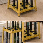 ARIX Billiard Cue Rack 8 Slot Thickened Metal Frame Cue Holder Stand Stable Storage Organizer for Home Game Room Pool Hall & Bar - Gold