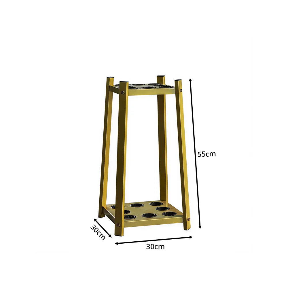 ARIX Billiard Cue Rack 8 Slot Thickened Metal Frame Cue Holder Stand Stable Storage Organizer for Home Game Room Pool Hall & Bar - Gold
