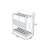 ARIX Billiard Cue Rack Carbon Steel Frame 20 Slot Large Capacity Cue Holder with Wheels for Home Game Room Pool Hall & Bar - White