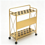ARIX Billiard Cue Rack Carbon Steel Frame 20 Slot Large Capacity Cue Holder with Wheels for Home Game Room Pool Hall & Bar - Gold
