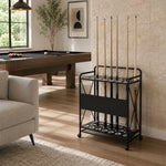 ARIX Billiard Cue Rack Carbon Steel Frame 20 Slot Large Capacity Cue Holder with Wheels for Home Game Room Pool Hall & Bar - Black