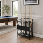 ARIX Billiard Cue Rack Carbon Steel Frame 20 Slot Large Capacity Cue Holder with Wheels for Home Game Room Pool Hall & Bar - Black