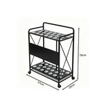ARIX Billiard Cue Rack Carbon Steel Frame 20 Slot Large Capacity Cue Holder with Wheels for Home Game Room Pool Hall & Bar - Black