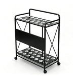 ARIX Billiard Cue Rack Carbon Steel Frame 20 Slot Large Capacity Cue Holder with Wheels for Home Game Room Pool Hall & Bar - Black