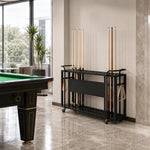 ARIX Billiard Cue Rack 61 Slot Carbon Steel Frame Large Capacity Cue Storage Stand with Brake Wheels for Pool Hall Club & Home Game Room - Black