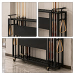 ARIX Billiard Cue Rack 61 Slot Carbon Steel Frame Large Capacity Cue Storage Stand with Brake Wheels for Pool Hall Club & Home Game Room - Black